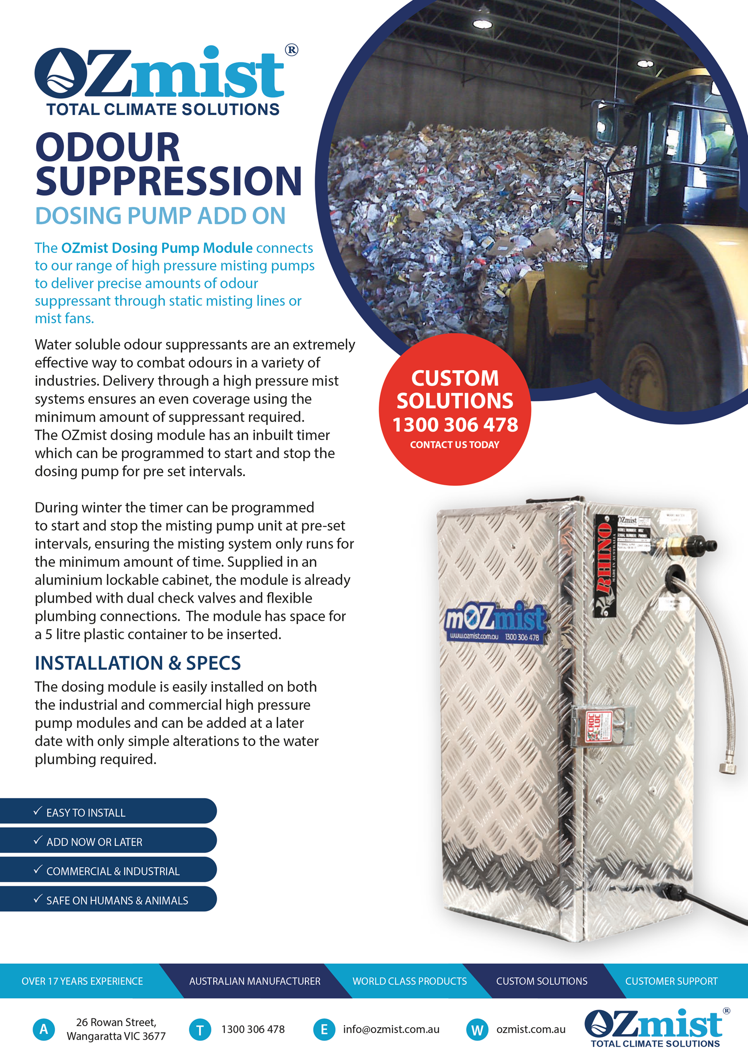 Odour Suppression Dosing Pump Module