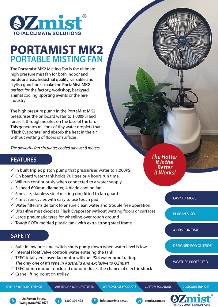 Portamist MK2 Portable Misting Fan