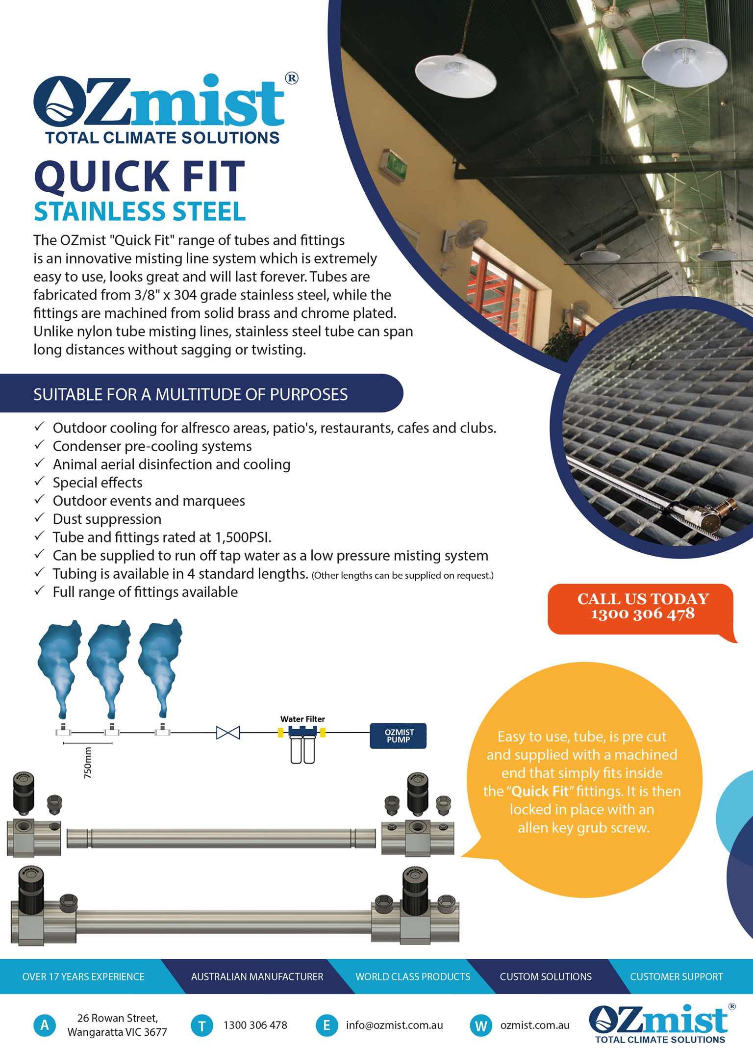 Quick Fit Stainless Steel Mist Lines