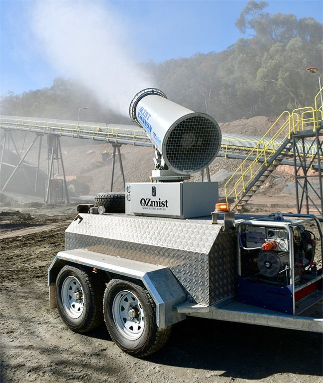 OZmist dust suppression system fog cannon