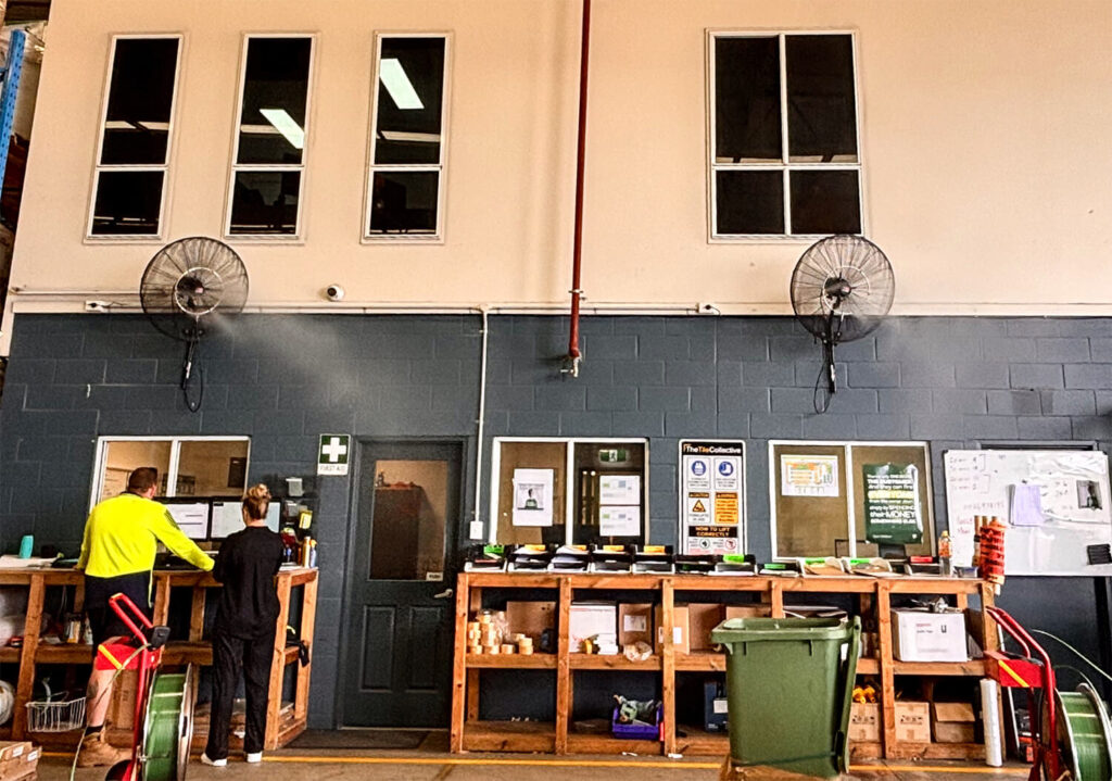 Industrial Mist Fans Loading Dock