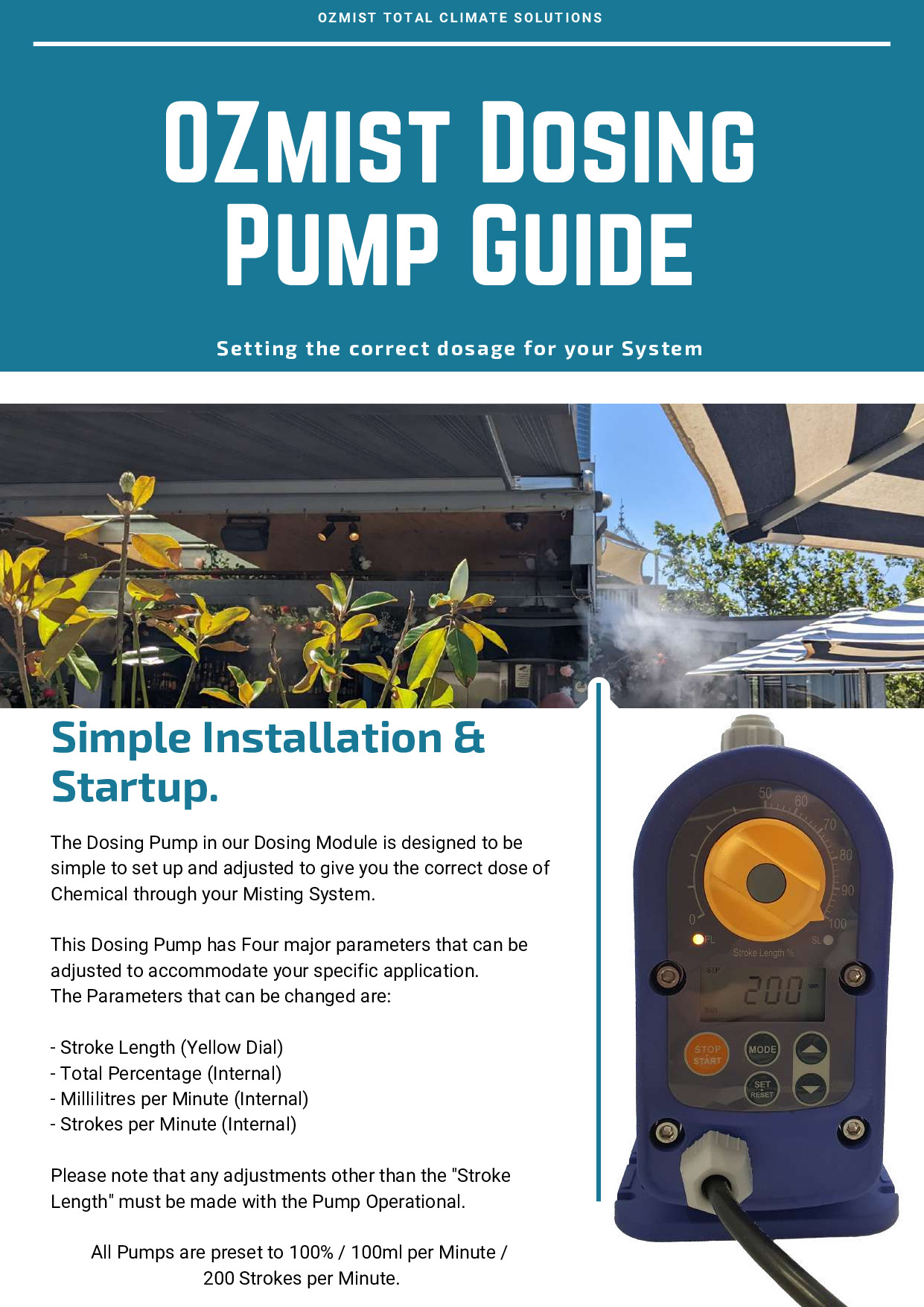 Dosing Pump Operation Guide